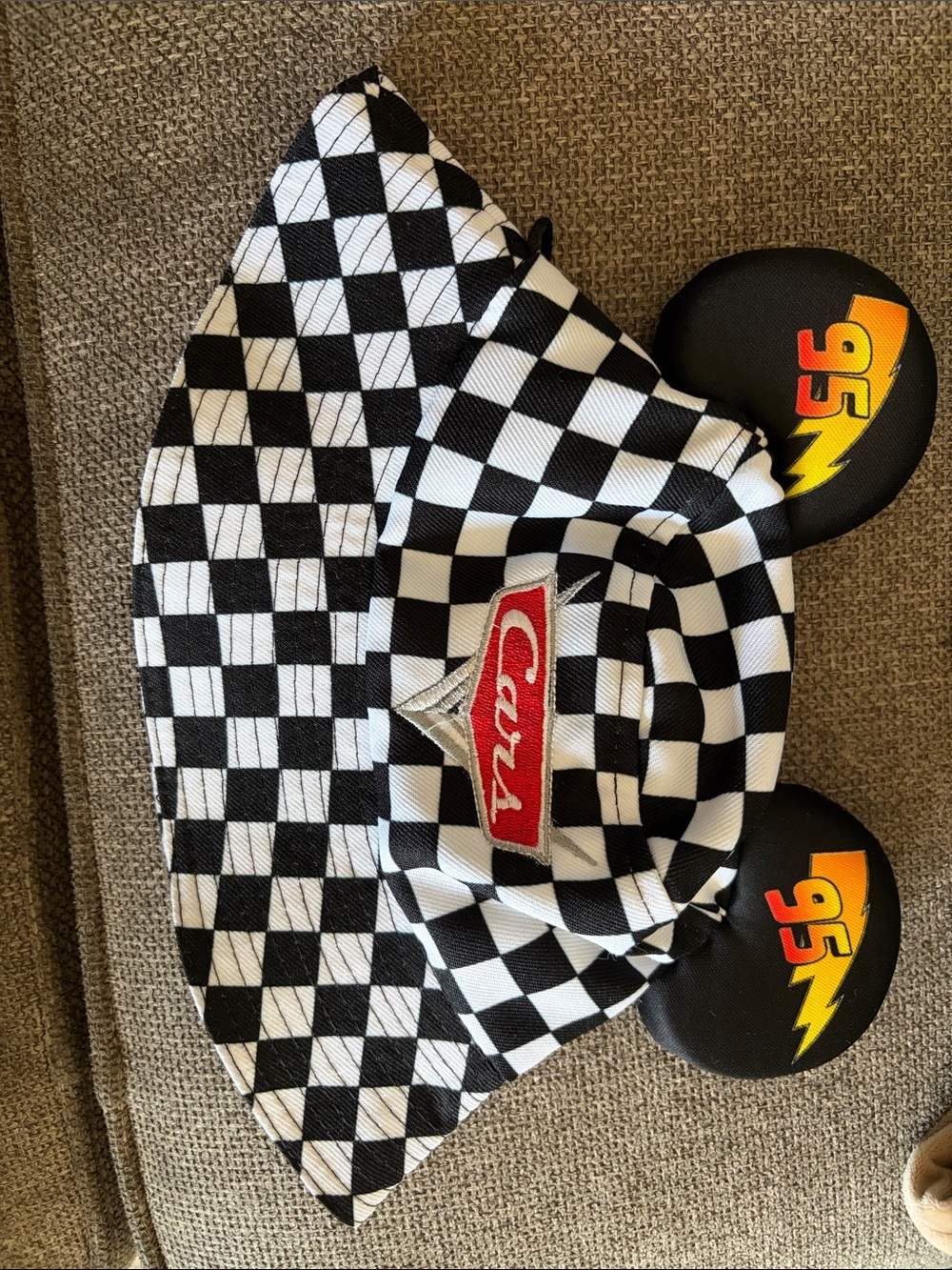 Disney Black & White Checkered Bucket Hat - Cars theme